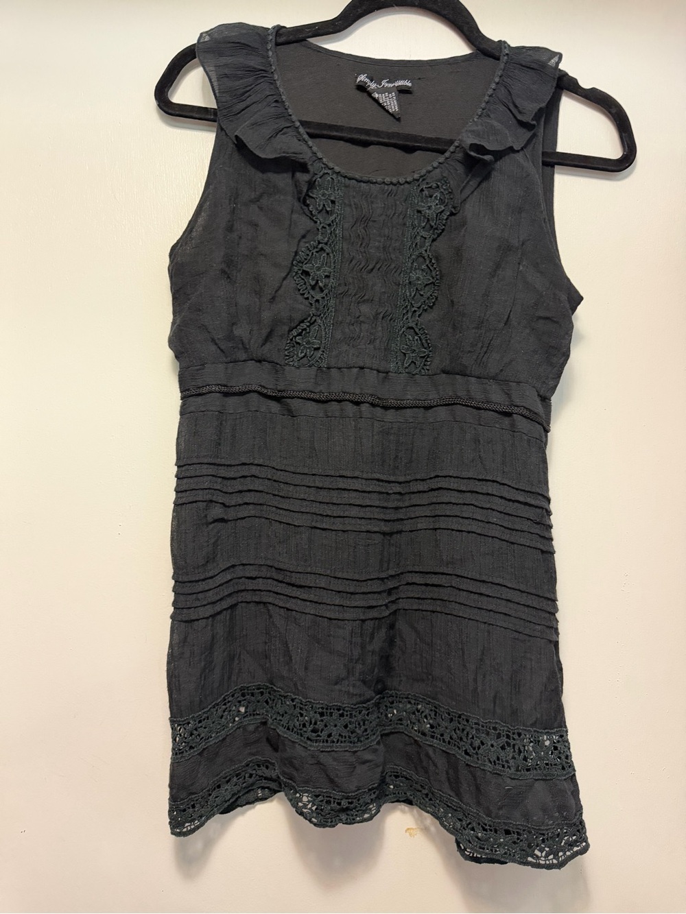 Simply Irresistible Black Knit Top with Script Label Read Description